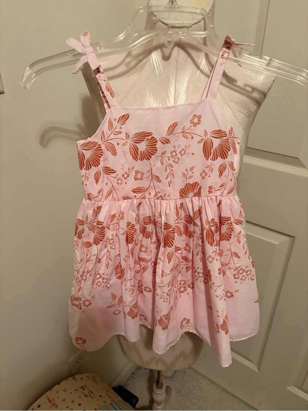 Janie and Jack Girls Pink Floral pink/copper Sundress size 3 nwt $74